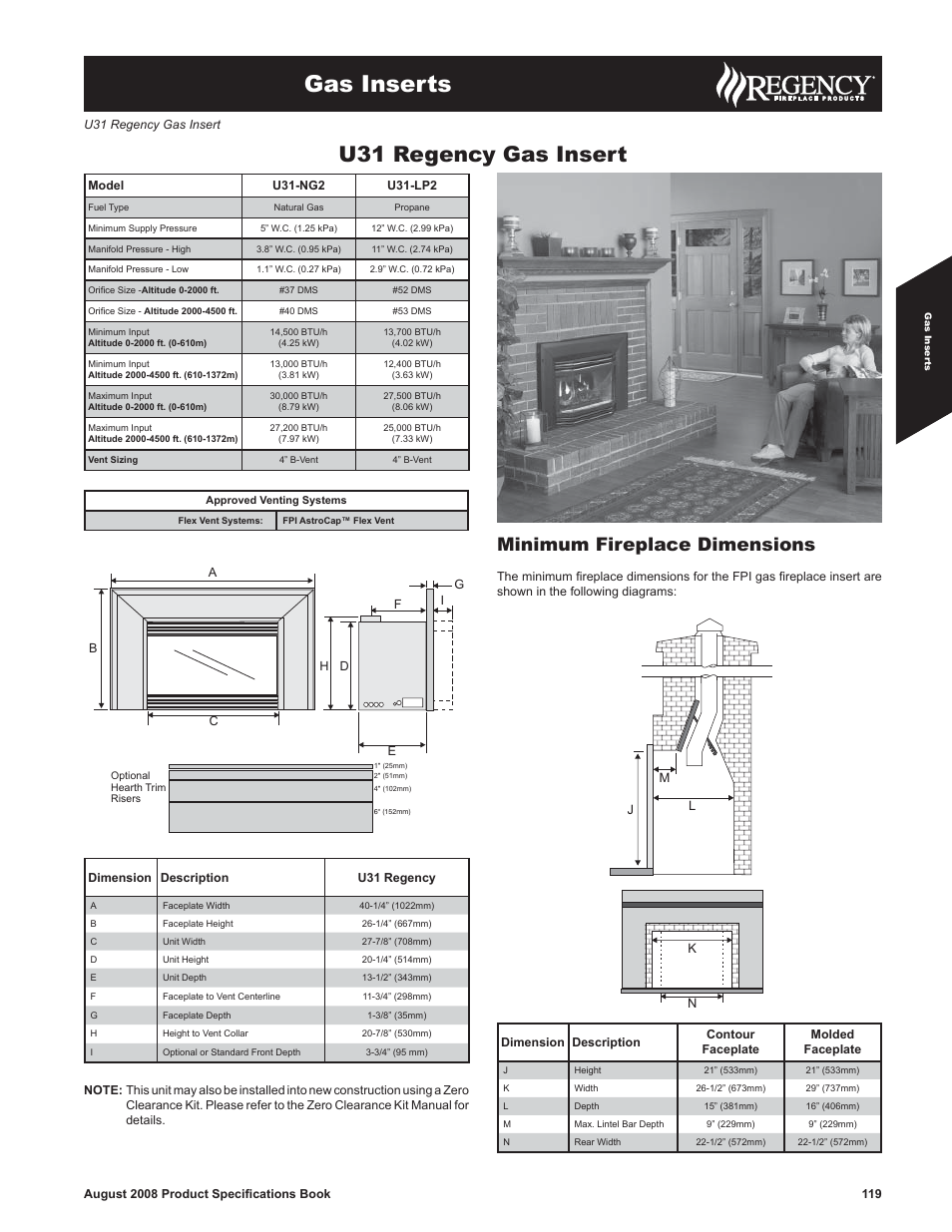 Regency U31-LP2 User Manual | 2 pages