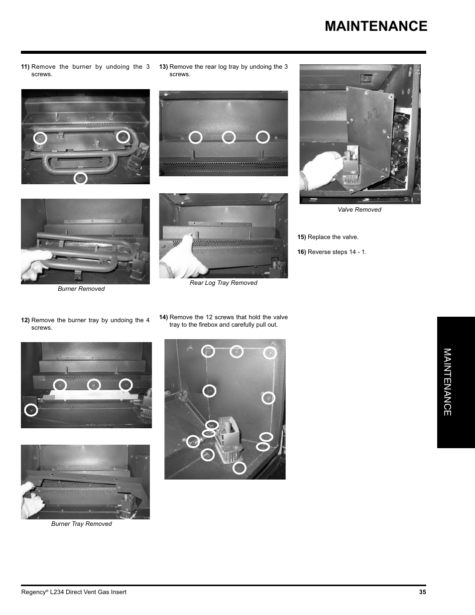 Maintenance | Regency L234-NG User Manual | Page 35 / 40