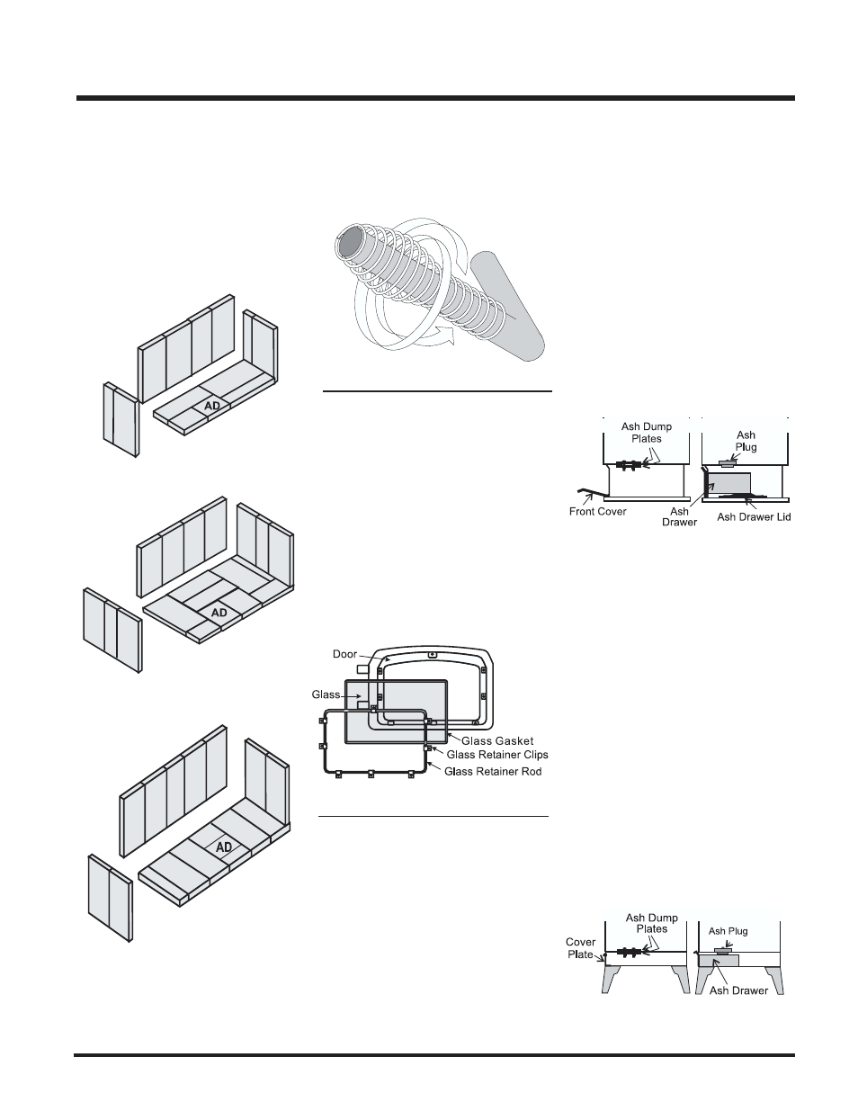 Installation, Optional accessories, Door handle | Glass installation, Brick installation | Regency FREESTANDING WOODSTOVES F1100S User Manual | Page 17 / 28