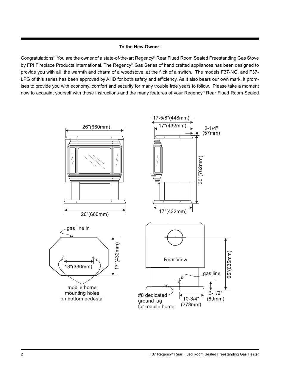 Regency F37-LPG User Manual | Page 2 / 28