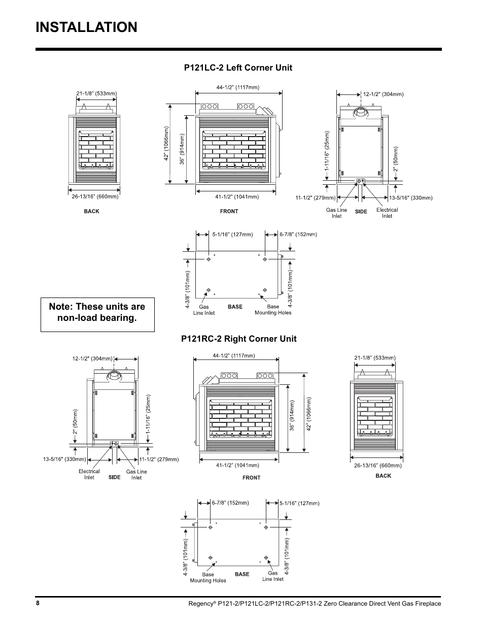 Installation | Regency P121 User Manual | Page 8 / 48