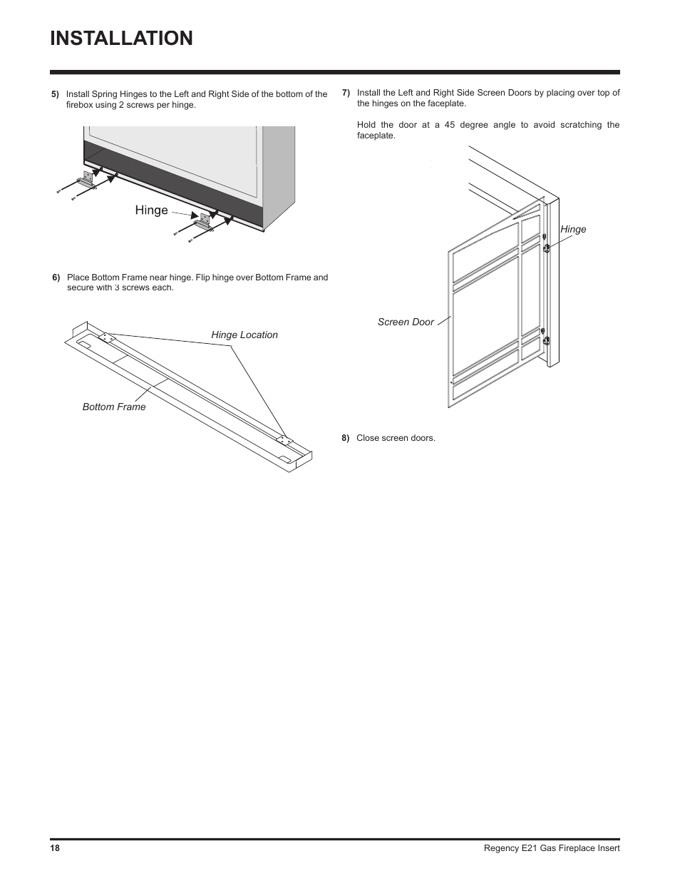 Installation | Regency E21-LP1 User Manual | Page 18 / 32