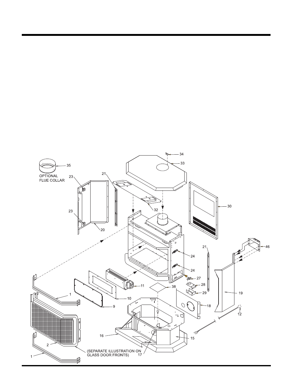 Parts list, Main assembly | Regency F38-NG2 User Manual | Page 20 / 23