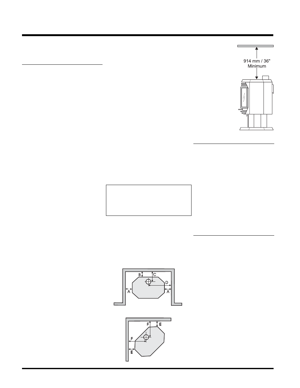 Installation, Clearances to combustibles, Draft diverter | Flueing, Installation checklist | Regency F38-NG2 User Manual | Page 6 / 23