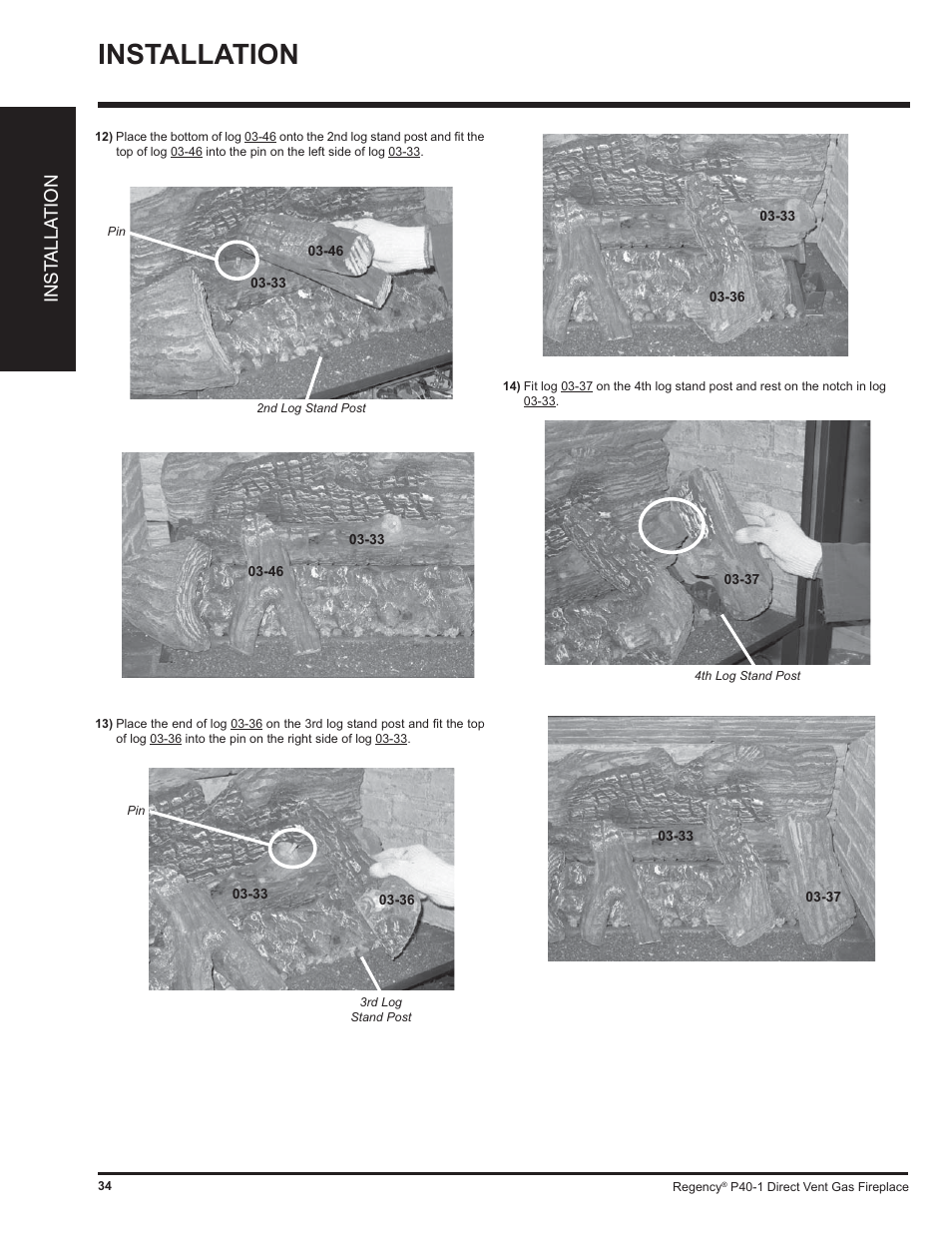 Installation, Inst alla tion | Regency P40 User Manual | Page 34 / 56