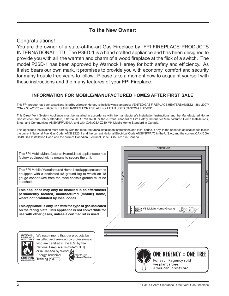 Regency Panorama P36D User Manual | Page 2 / 72