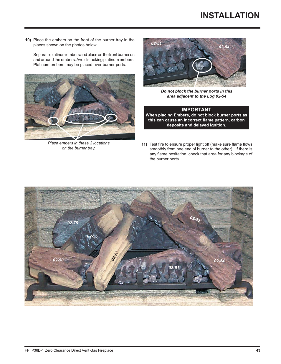 Installation | Regency Panorama P36D User Manual | Page 43 / 72