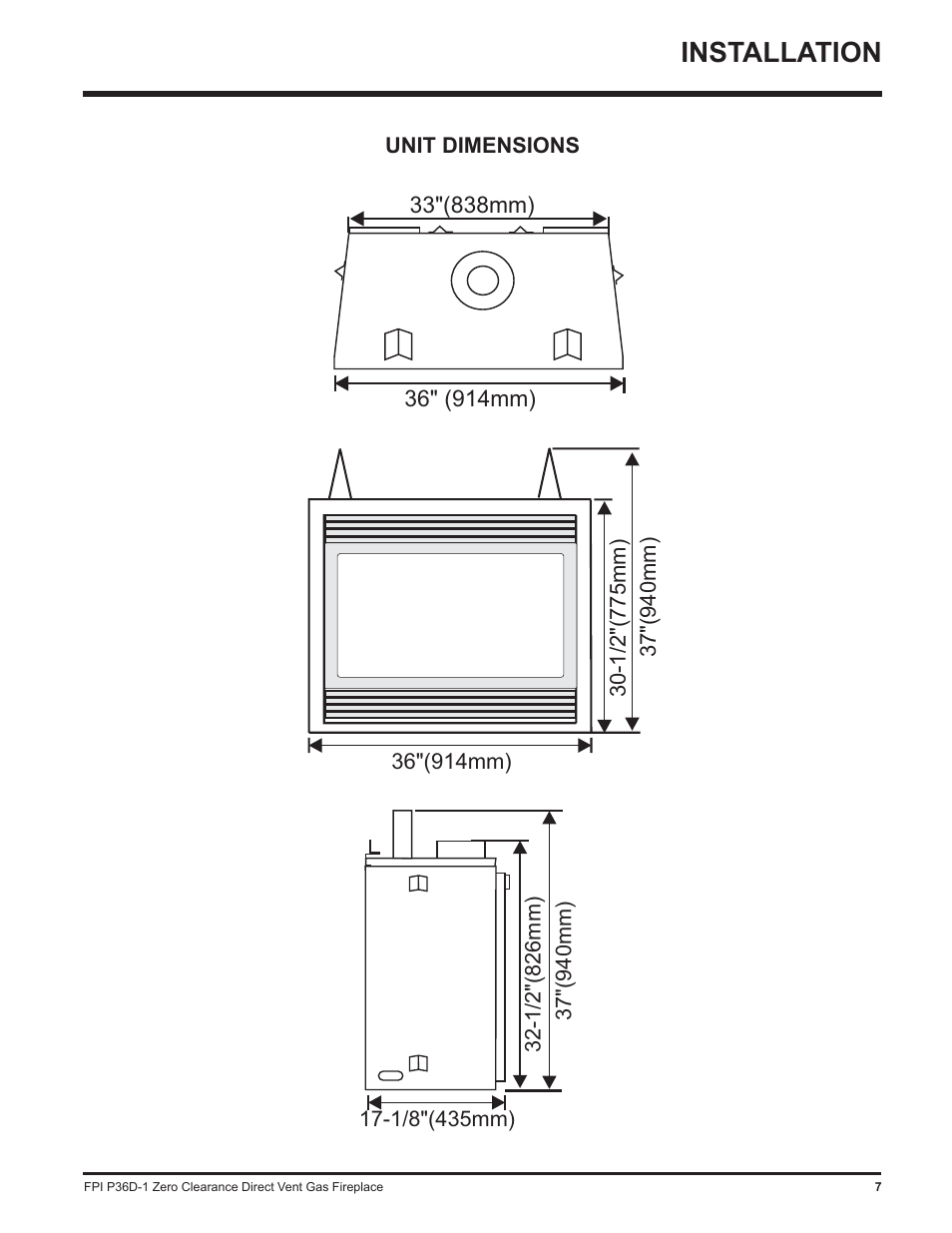 Installation | Regency Panorama P36D User Manual | Page 7 / 72