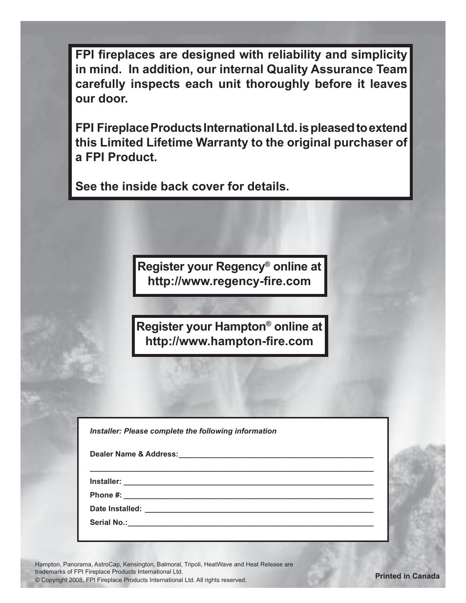 Regency Panorama P36D User Manual | Page 72 / 72