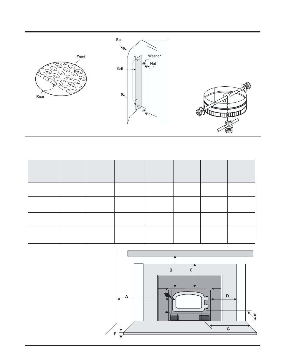 Installation, Masonry and factory built fireplace clearances, Optional flue connector kit | Regency I2100M User Manual | Page 7 / 20