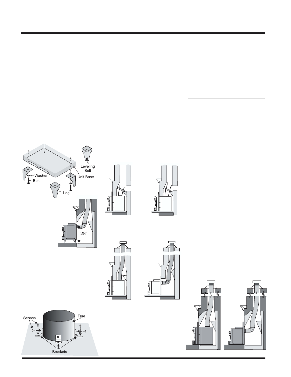 Installation, Flue connector bracket, Installation into a masonry fireplace | Leg option on h2100 hearth heater, Installation into a factory built fireplace | Regency I2100M User Manual | Page 8 / 20