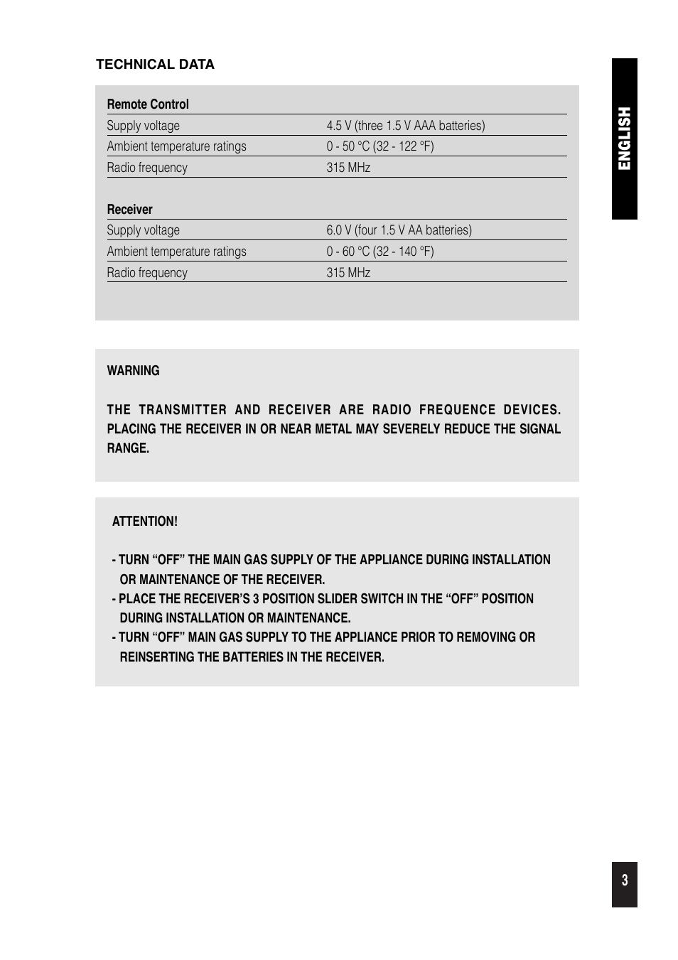 Regency Proflame GTM 9.957.03605 User Manual | Page 3 / 12