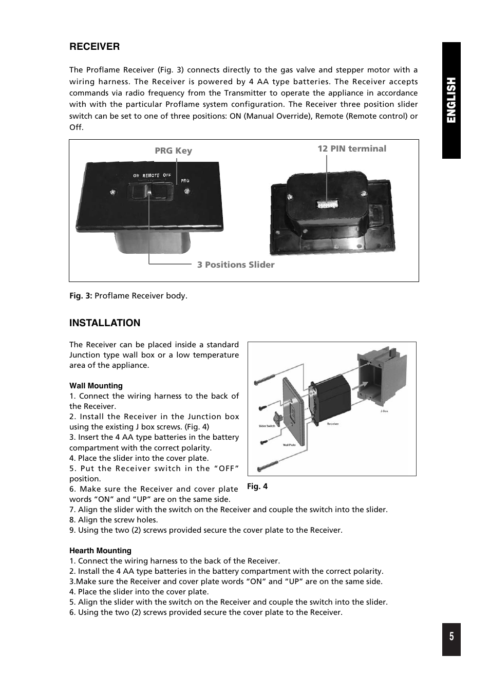 5english | Regency Proflame GTM 9.957.03605 User Manual | Page 5 / 12