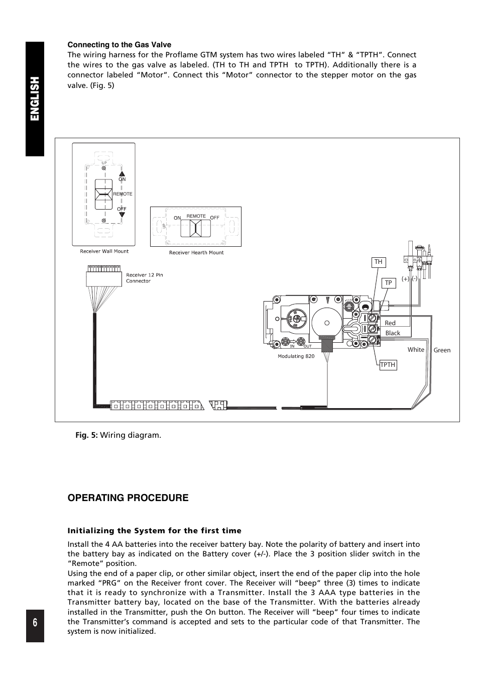 6english, Operating procedure | Regency Proflame GTM 9.957.03605 User Manual | Page 6 / 12