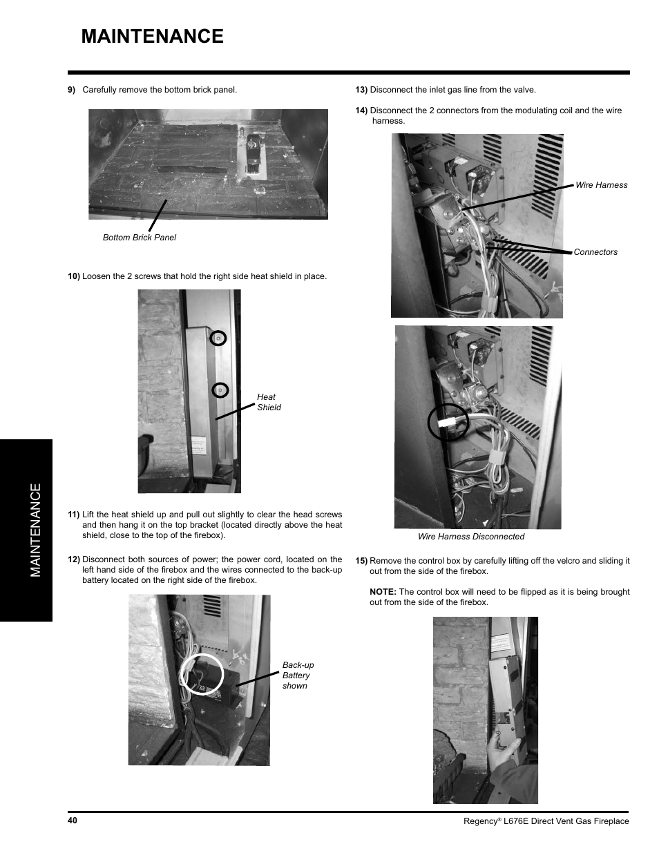 Maintenance | Regency LIBERTY L676E-NG User Manual | Page 40 / 48