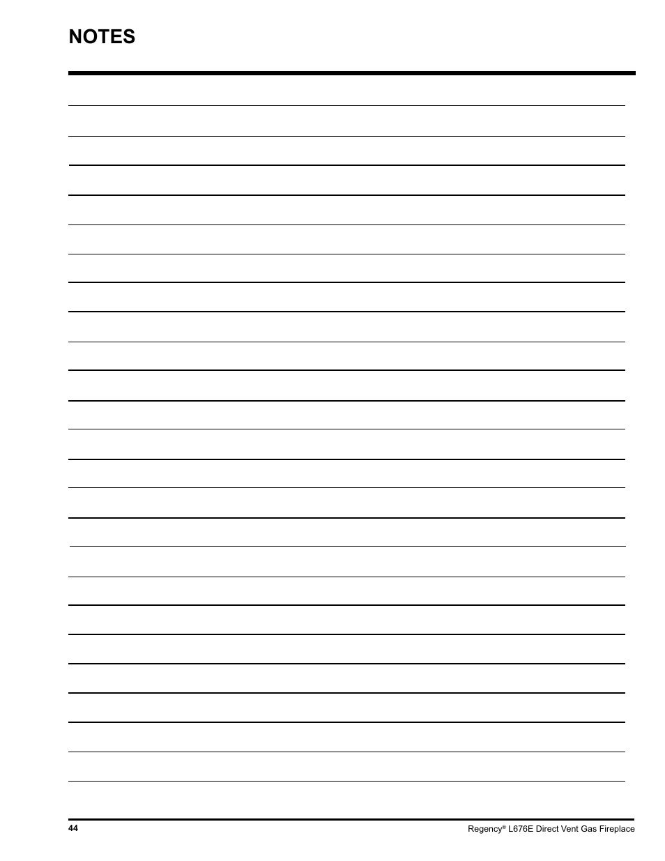 Regency LIBERTY L676E-NG User Manual | Page 44 / 48