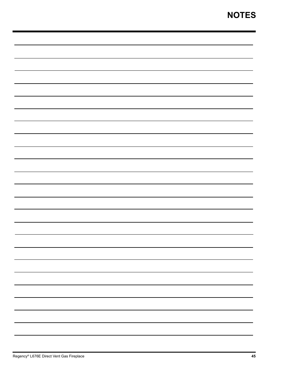 Regency LIBERTY L676E-NG User Manual | Page 45 / 48