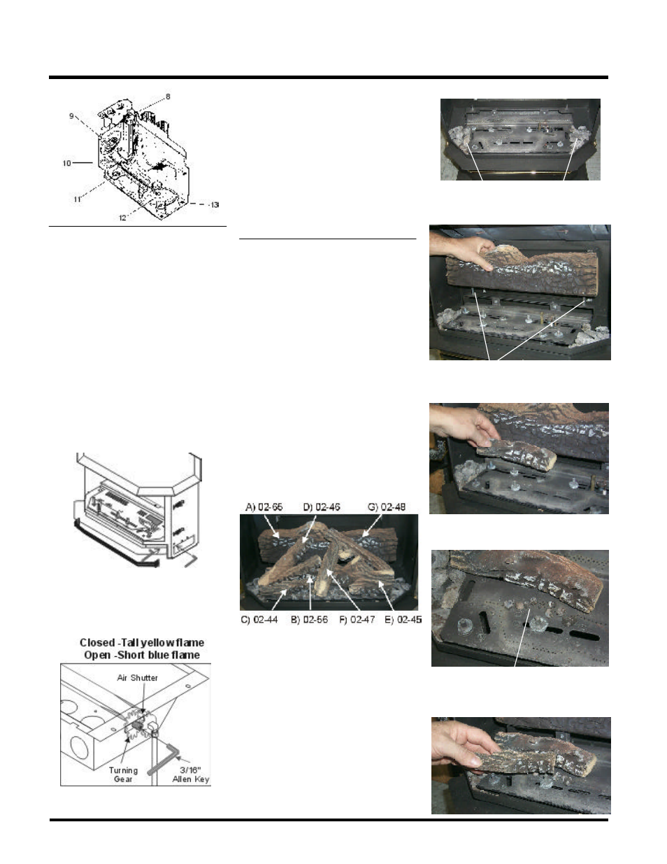 Installation, Log set installation, Aeration adjustment | Regency ULTIMATE U39-NG User Manual | Page 24 / 40