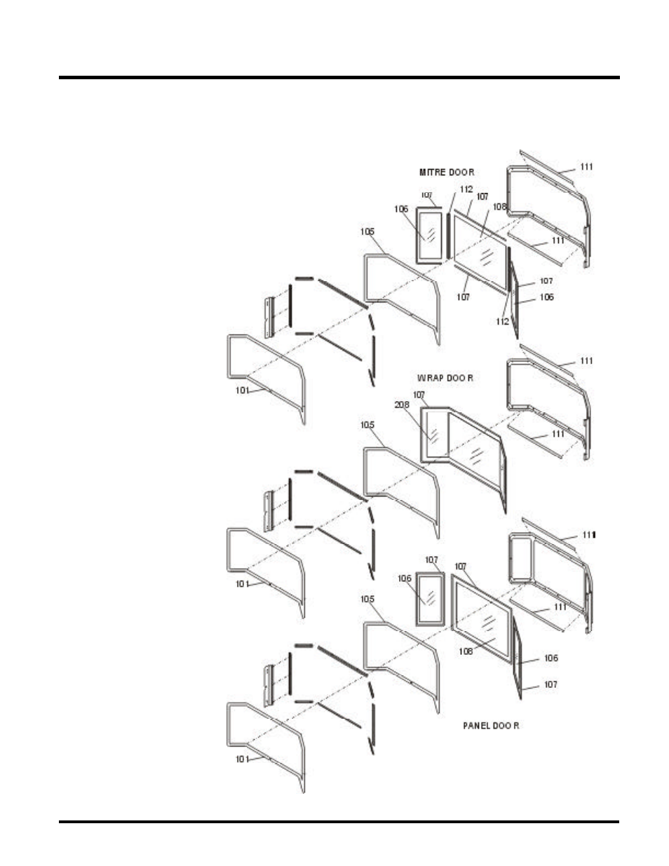 Parts list, U39 door assemblies | Regency ULTIMATE U39-NG User Manual | Page 35 / 40