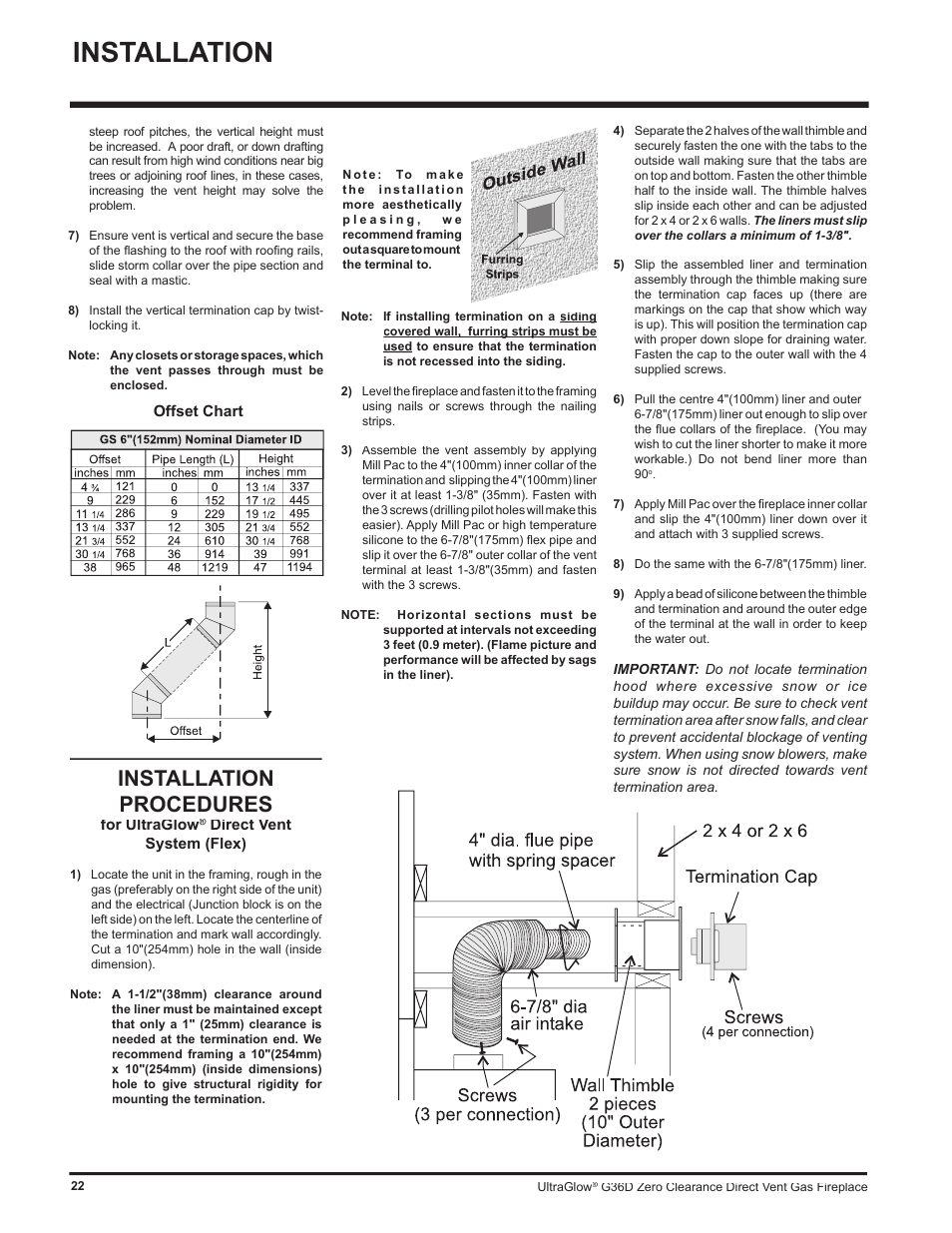 Installation, Installation procedures | Regency G36D User Manual | Page 22 / 44