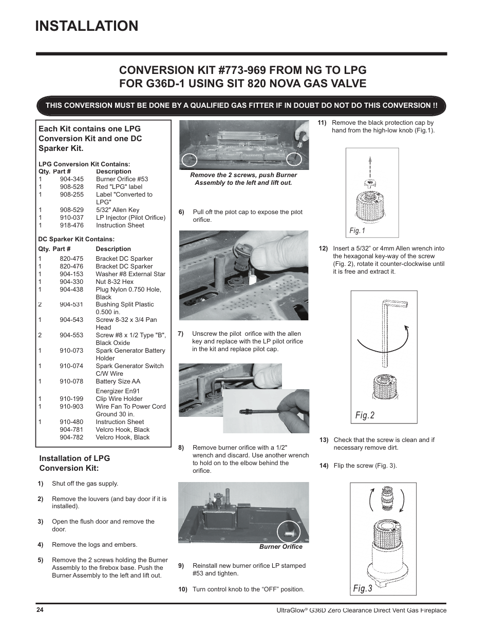 Installation, Fig.2 | Regency G36D User Manual | Page 24 / 44