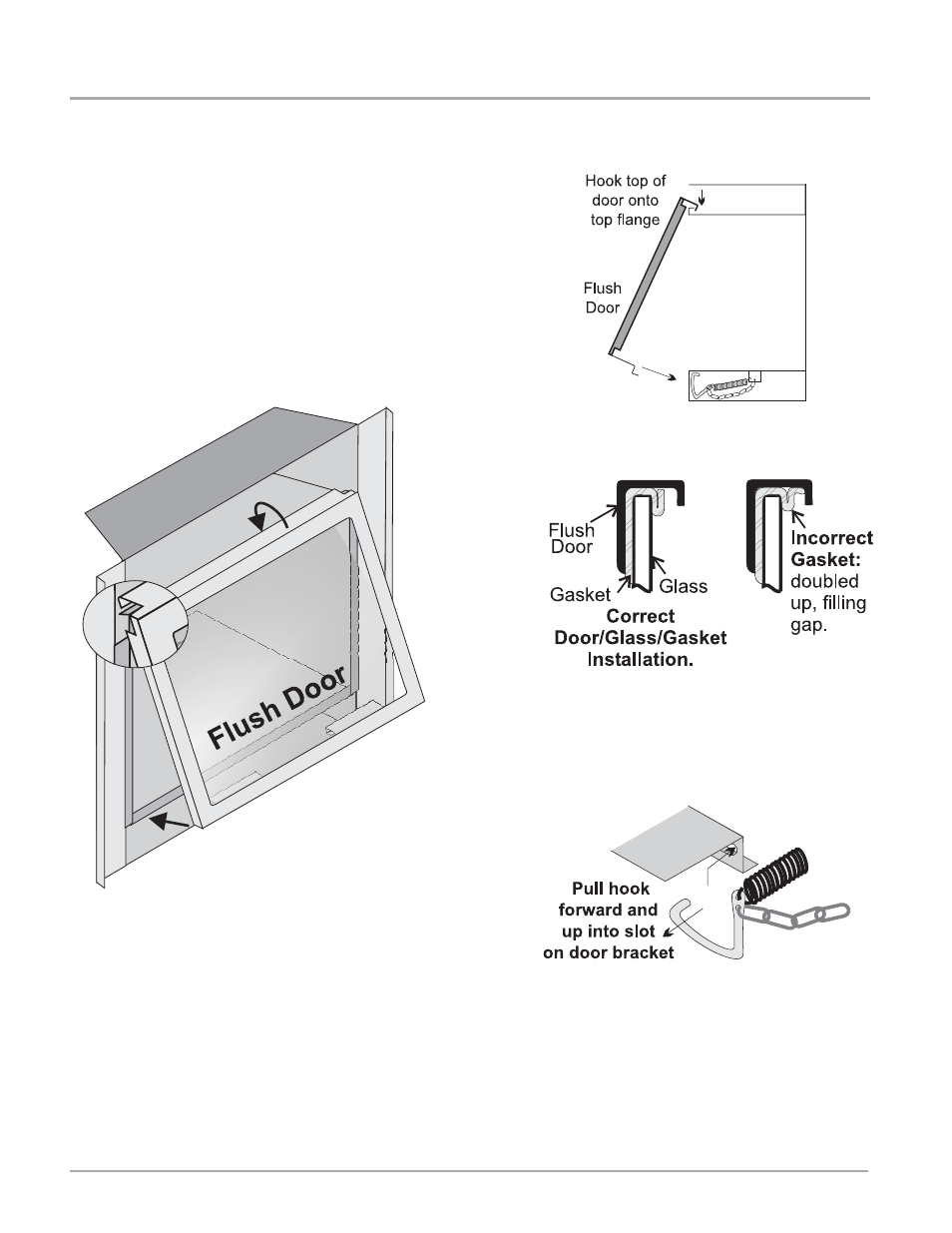 Installation, Glass door installation standard flush door | Regency IG34-LPG User Manual | Page 18 / 32