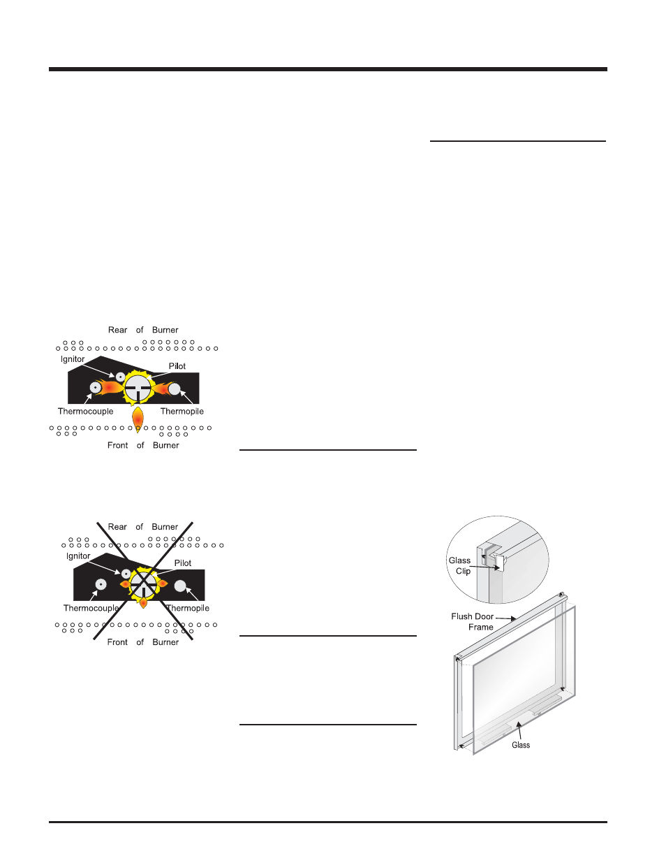 Maintenance, General vent maintenance, Log replacement | Glass gasket, Gold-plated trim, Door glass | Regency U32-NG3 User Manual | Page 24 / 36