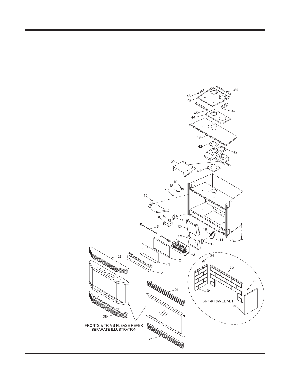 Parts list, Main assembly | Regency U32-NG3 User Manual | Page 27 / 36