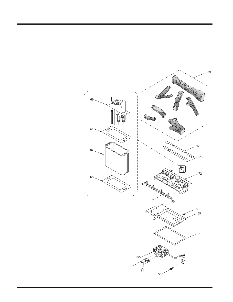 Parts list, Burner assembly & log set | Regency U32-NG3 User Manual | Page 28 / 36