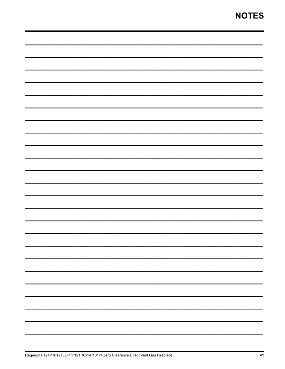 Regency P131 User Manual | Page 41 / 44