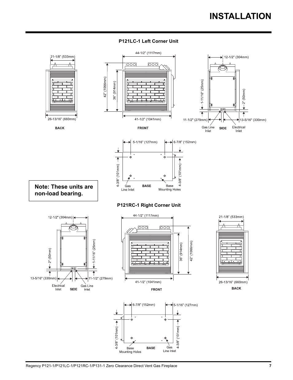 Installation | Regency P131 User Manual | Page 7 / 44