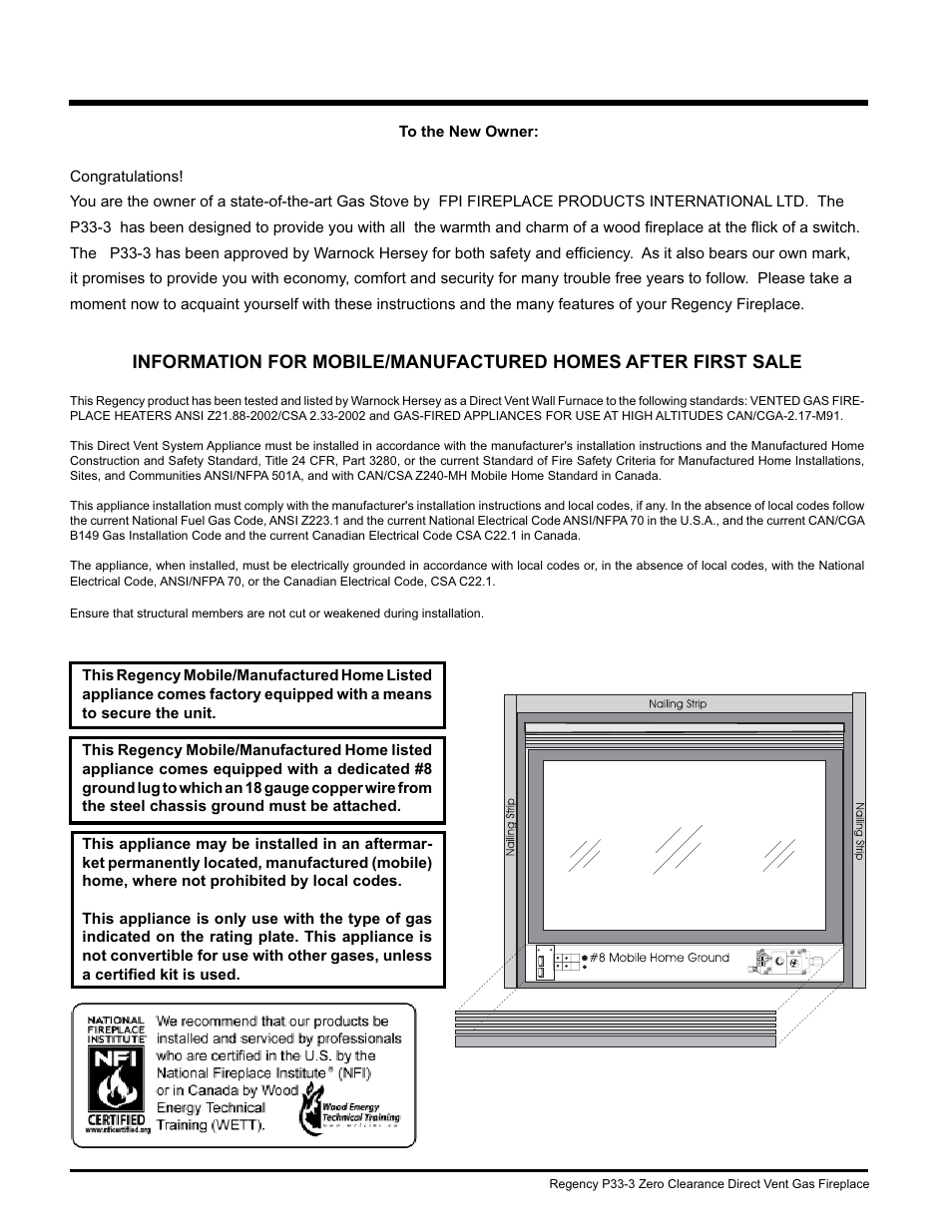 Regency P33-NG3 User Manual | Page 2 / 48