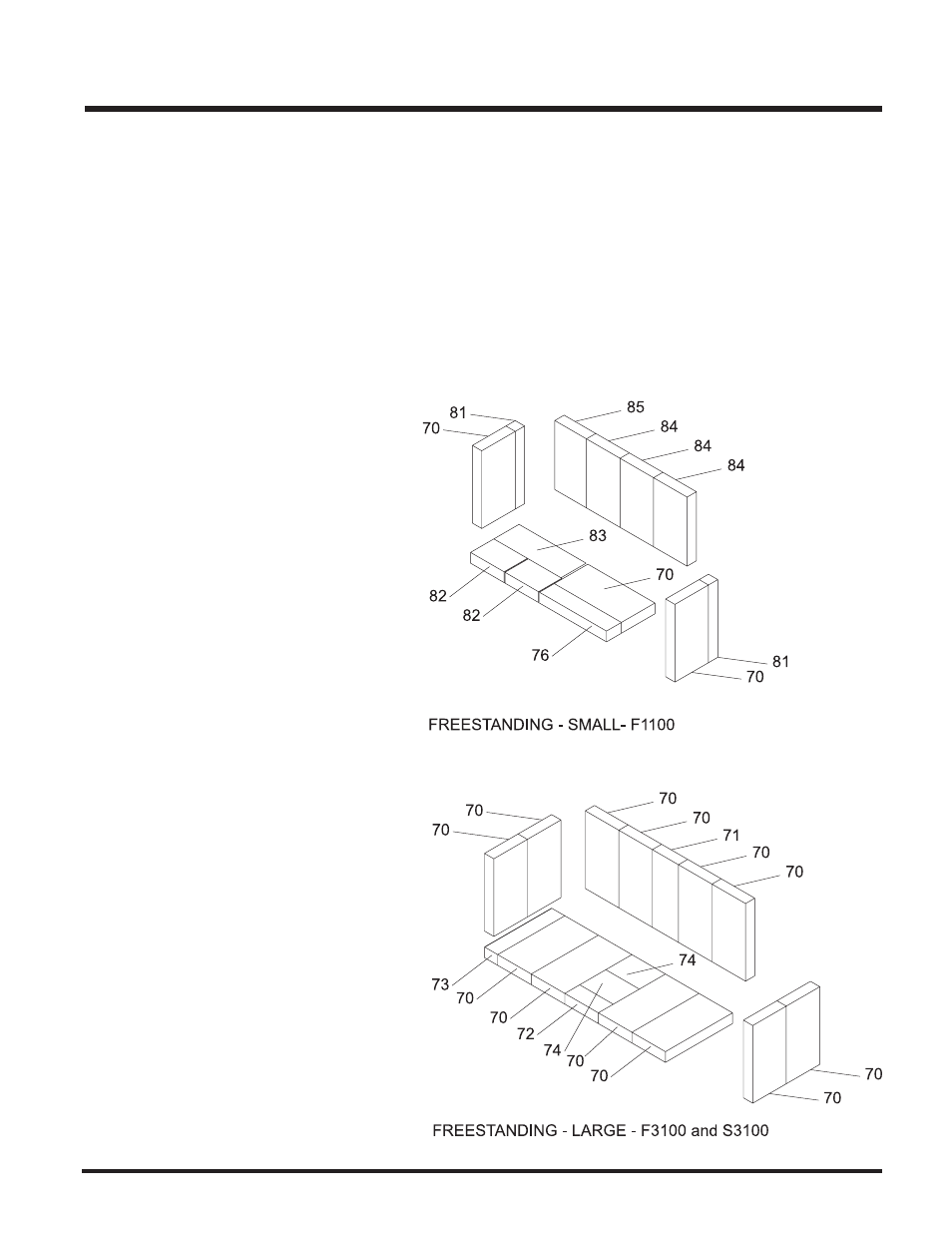 Parts list, Firebrick | Regency S3100L User Manual | Page 25 / 28