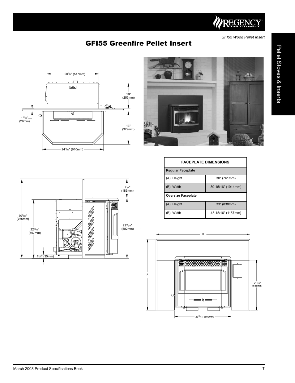 Regency Freestanding and Fireplace Insert Pellet Stove GFI55 User Manual | 2 pages