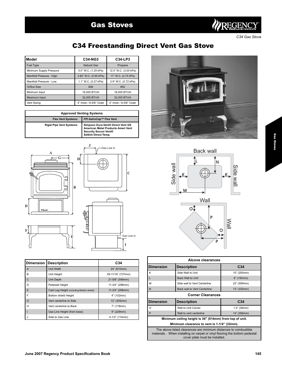 Regency C34 User Manual | 5 pages