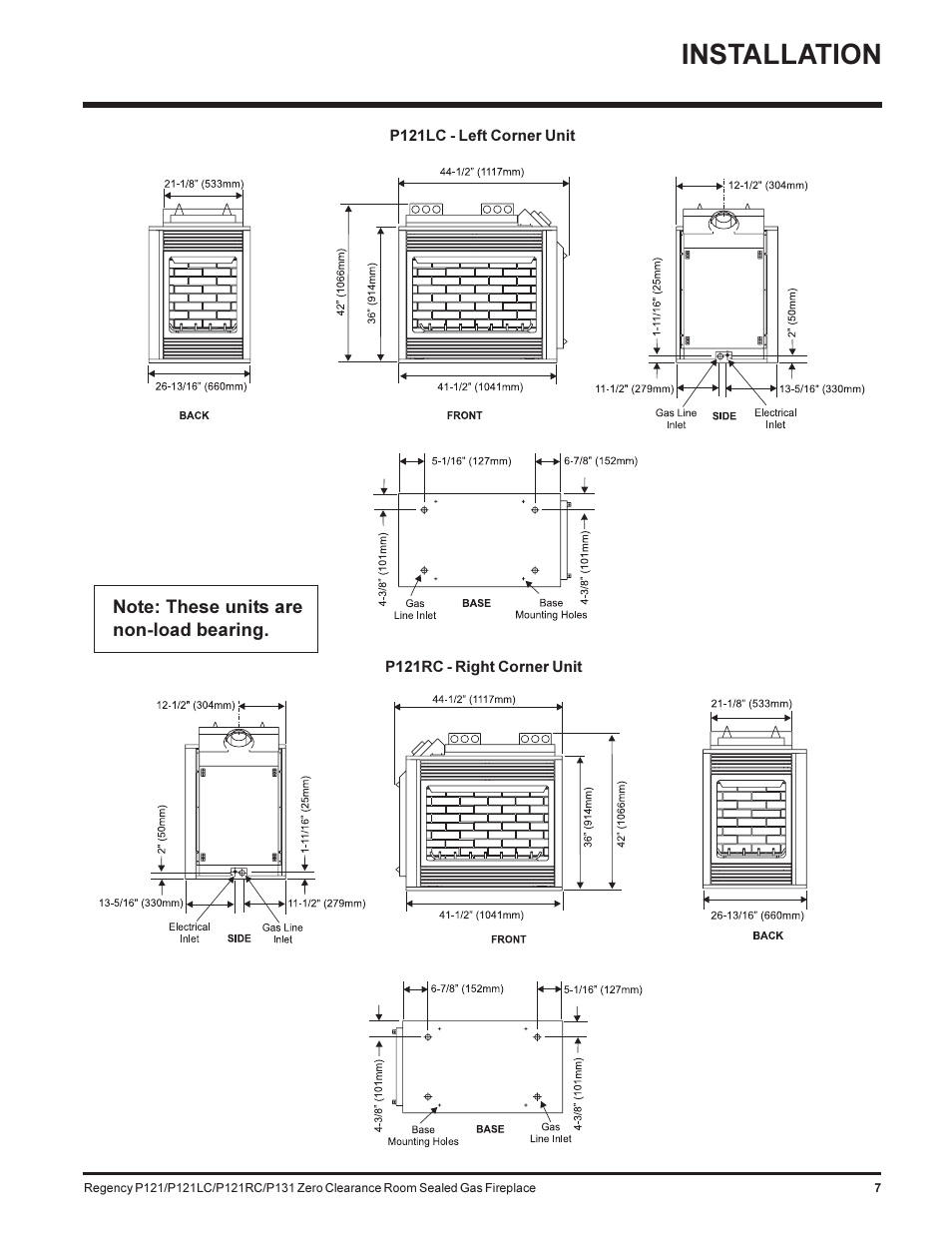 Installation | Regency SEE THRU P121-NG User Manual | Page 7 / 40