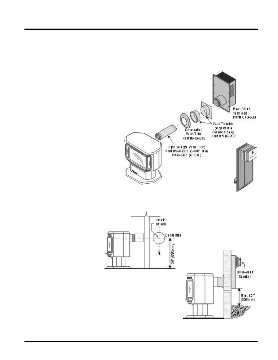 Installation, Horizontal installations | Regency U37-NG NATURAL GAS User Manual | Page 11 / 32