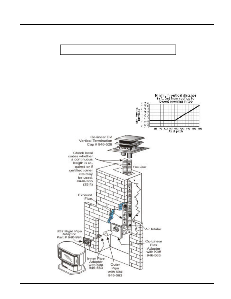 Installation, Vertical termination with co-linear flex system | Regency U37-NG NATURAL GAS User Manual | Page 13 / 32
