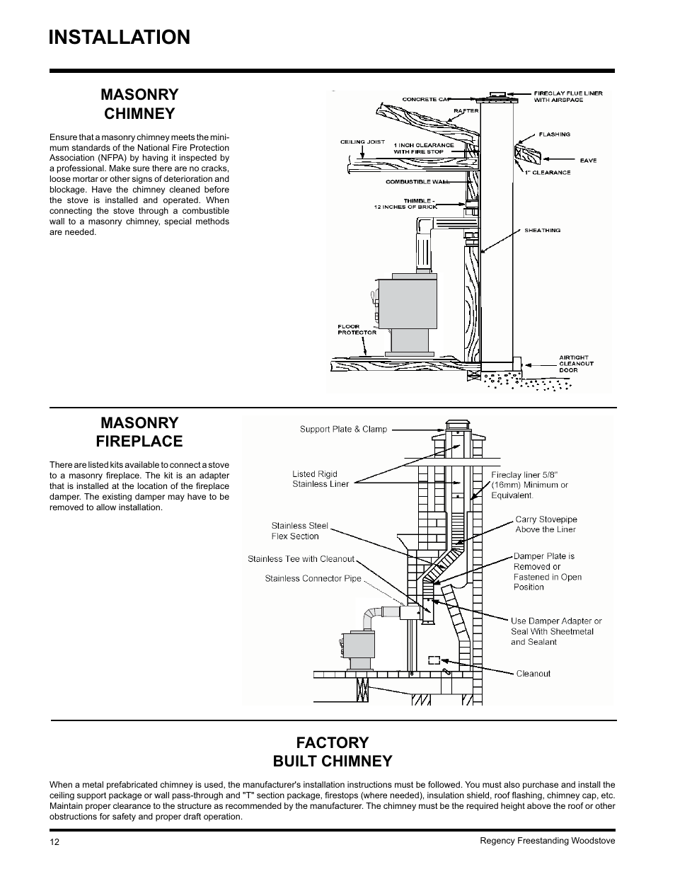 Installation | Regency S2400M User Manual | Page 12 / 28