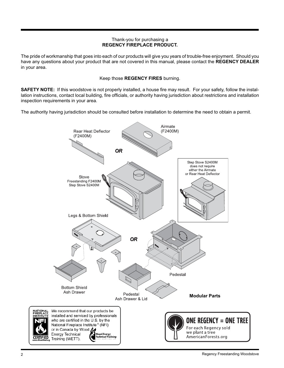 Regency S2400M User Manual | Page 2 / 28