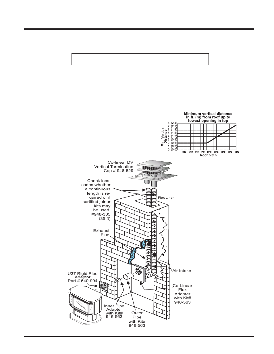 Installation, Vertical termination with co-linear flex system | Regency U37-LP PROPANE User Manual | Page 13 / 32