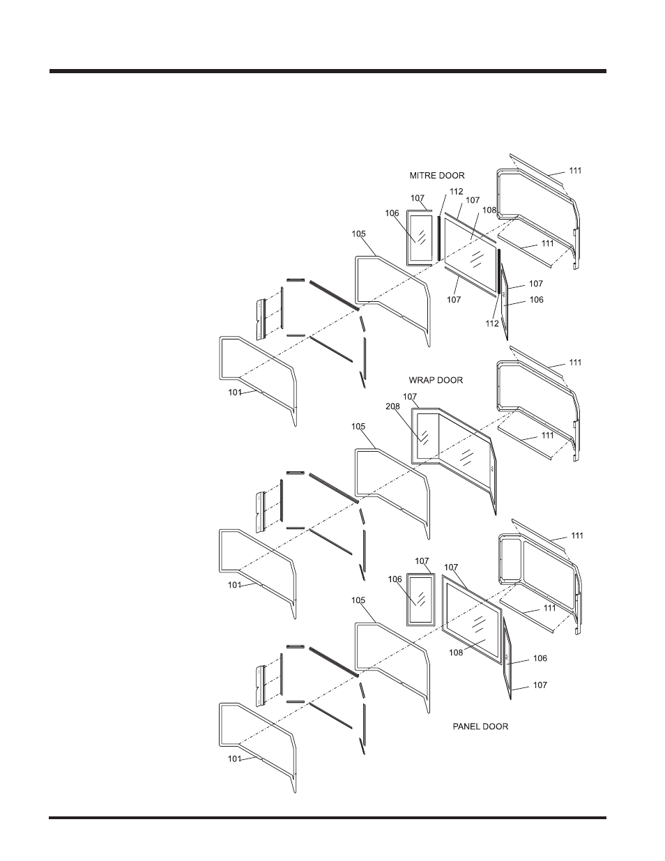 Parts list, U37 door assemblies | Regency U37-LP PROPANE User Manual | Page 30 / 32