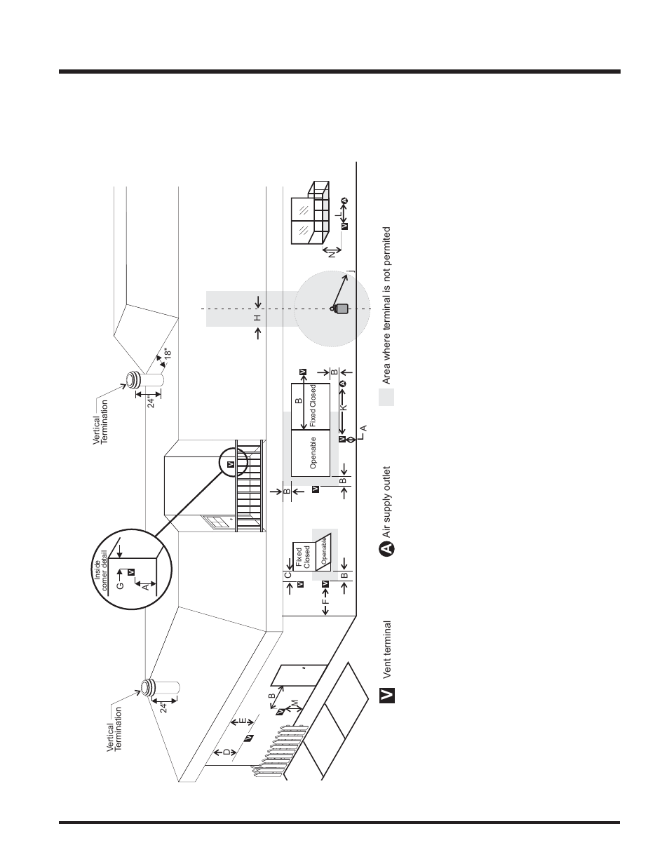 Installation, Exterior vent terminal locations | Regency U37-LP PROPANE User Manual | Page 7 / 32