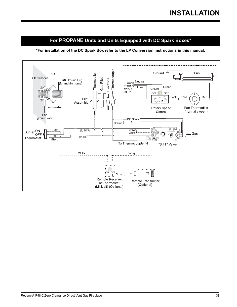 Installation, Propane | Regency P48-2 User Manual | Page 39 / 52