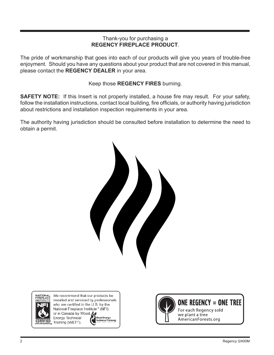 Regency I2400M User Manual | Page 2 / 20