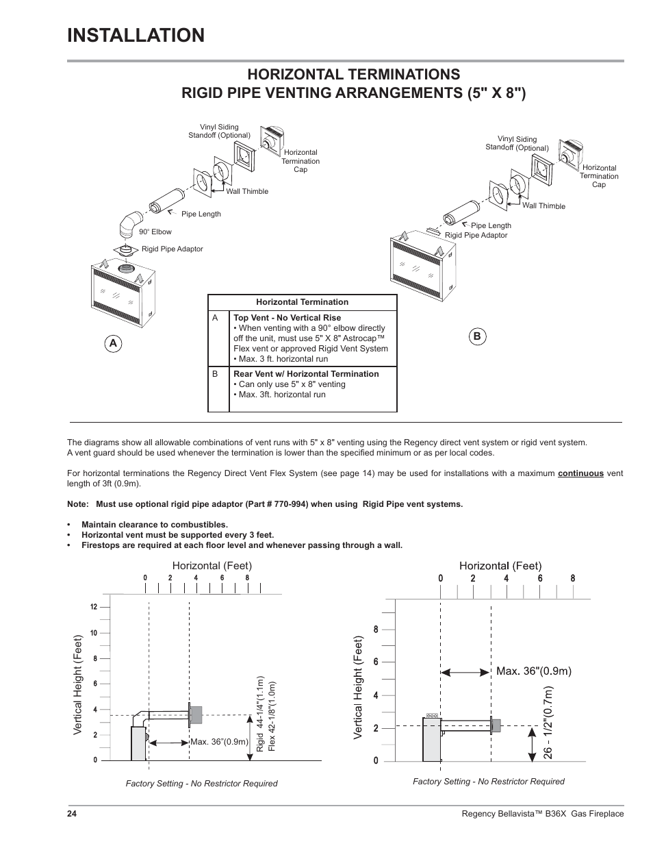 Installation | Regency B36X User Manual | Page 24 / 64