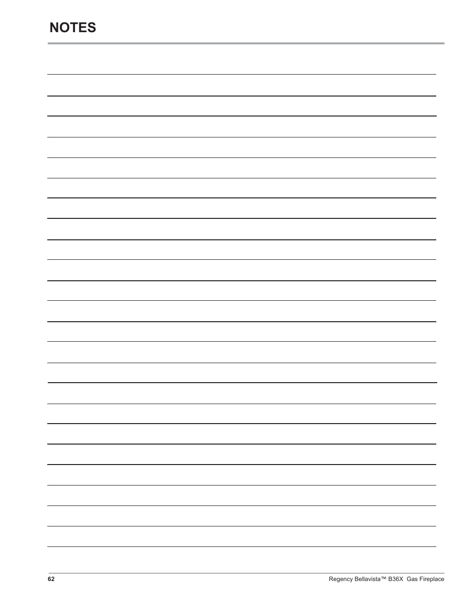 Regency B36X User Manual | Page 62 / 64