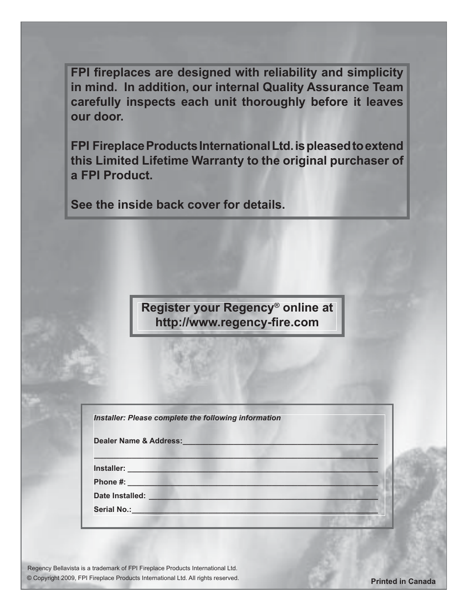 Register your regency | Regency B36X User Manual | Page 64 / 64