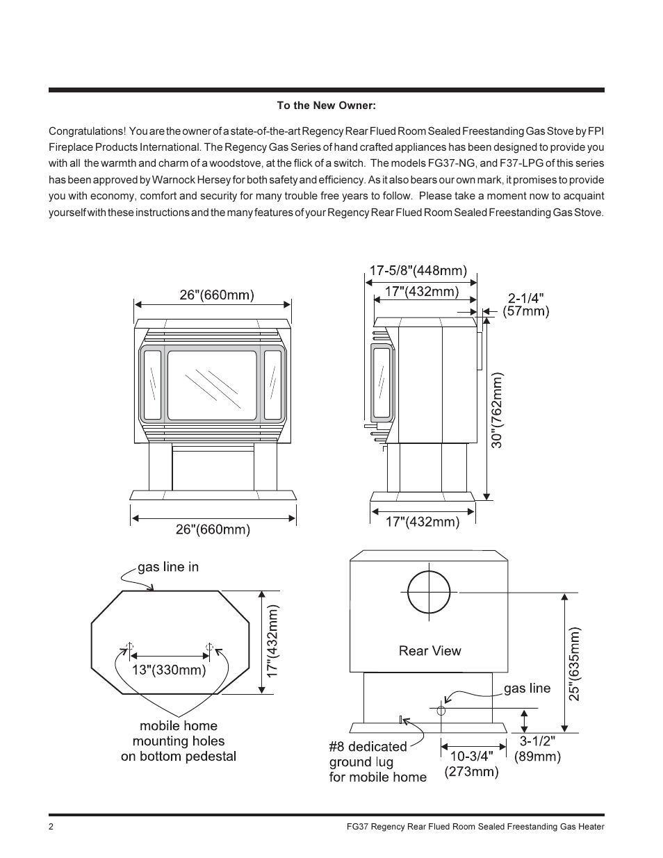 Regency FIREGENIE FG37-NG User Manual | Page 2 / 32