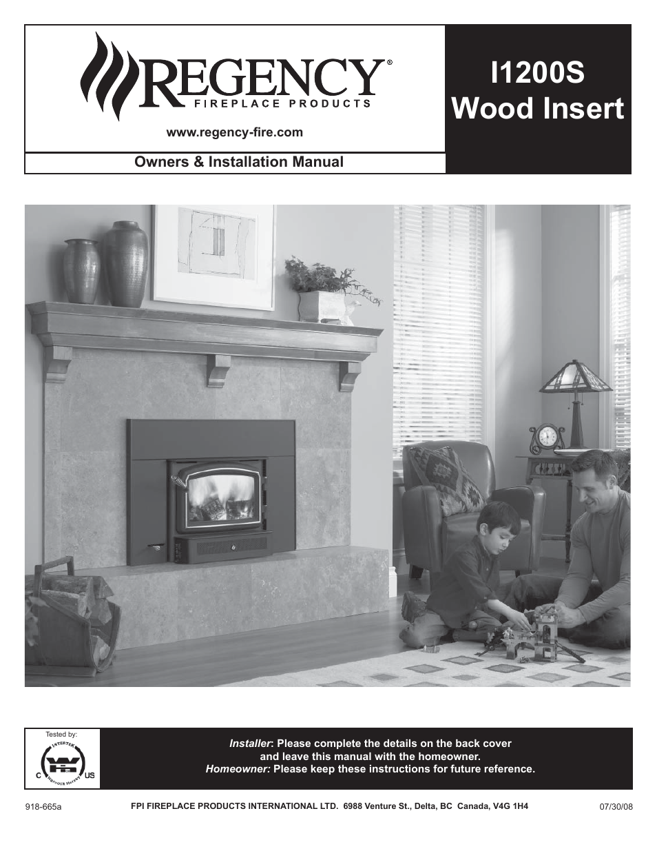 Regency I1200S User Manual | 24 pages